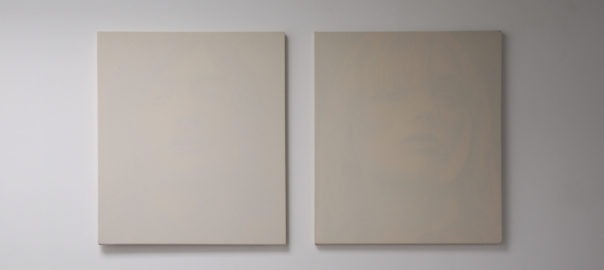 Peter Scott, Untitled (Model #2), 2008, acrylic on reverse of cotton, 66 x 56 cm – Untitled (Model #3), 2008, acrylic on reverse of cotton, 66 x 56 cm