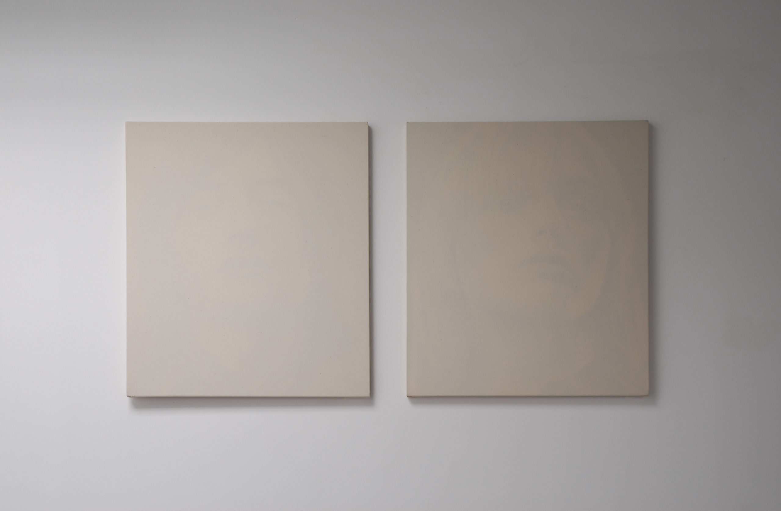 Peter Scott, Untitled (Model #2), 2008, acrylic on reverse of cotton, 66 x 56 cm – Untitled (Model #3), 2008, acrylic on reverse of cotton, 66 x 56 cm